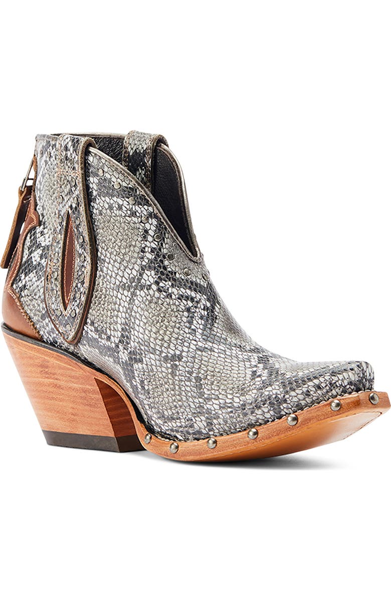 Ariat Greeley Western Bootie, Main, color, Natural Snake