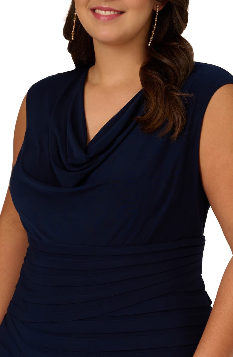 Adrianna Papell Cowl Neck Banded Dress, Alternate, color, 