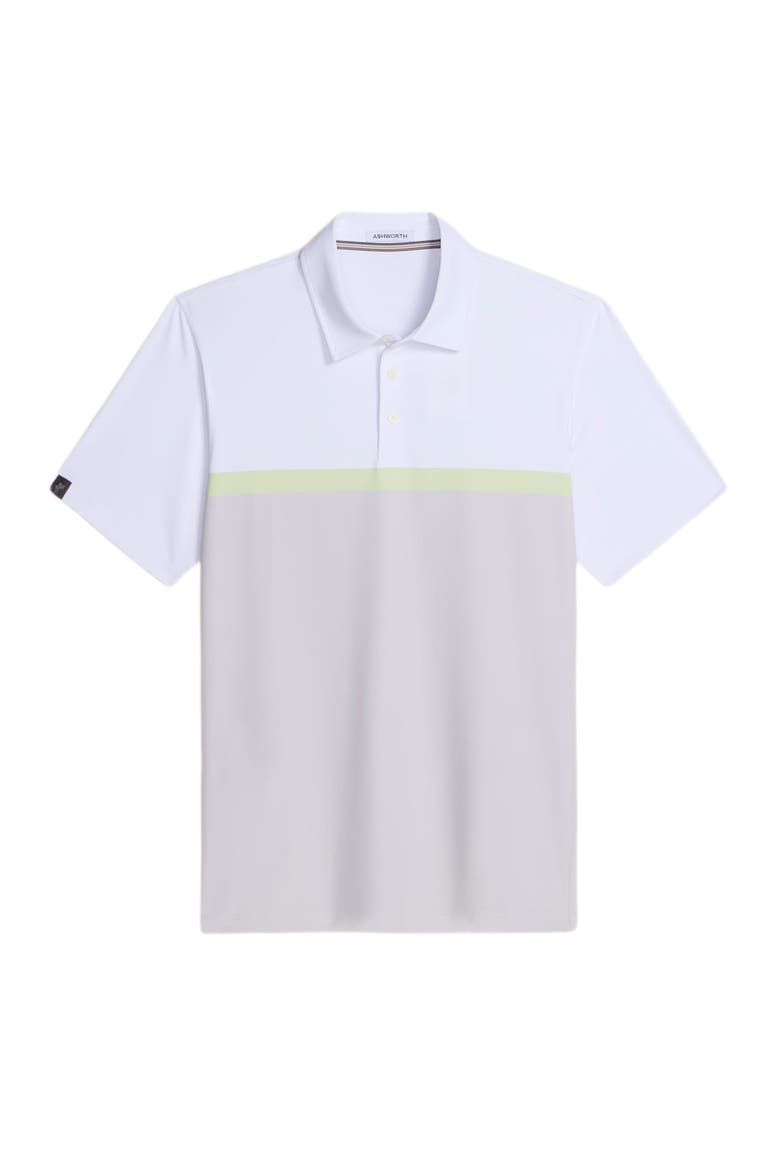 Blocked Polo, Main, color, White/Lime/Stone