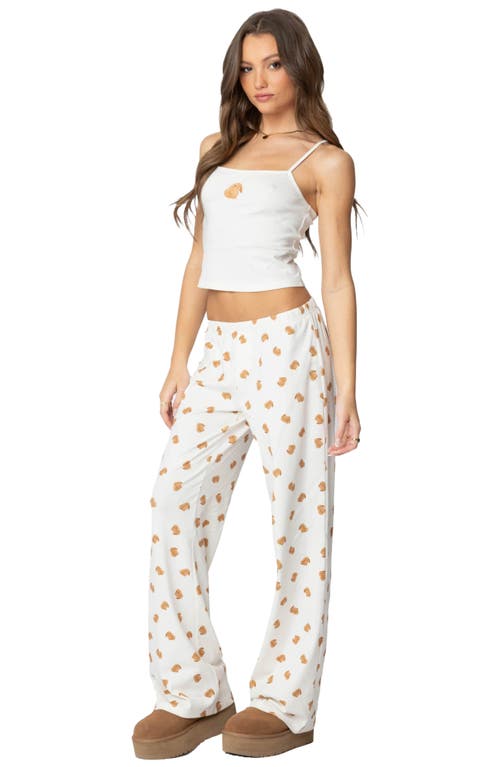 Edikted Cottontail Stretch Cotton Lounge Pants In White