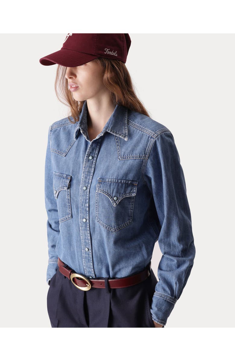 Fortela Ntex Texan Denim Shirt, Alternate, color, Custom Wash
