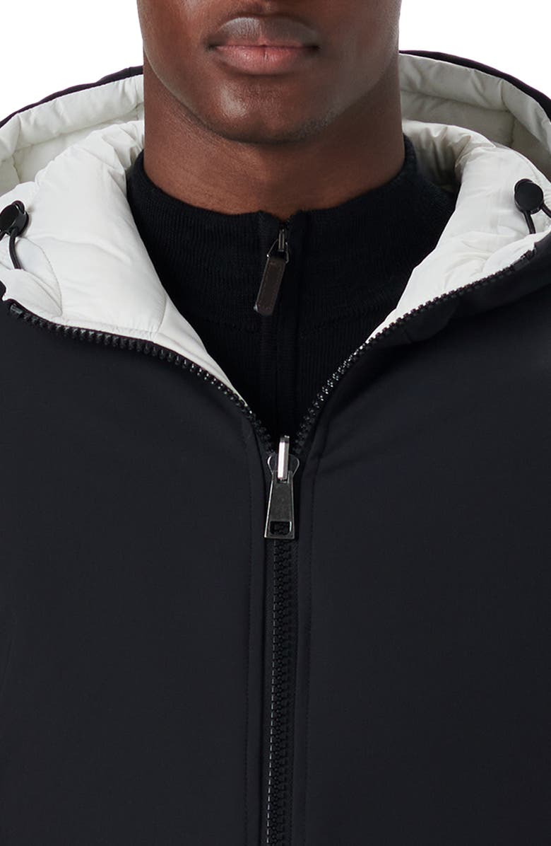 Bugatchi Reversible Hooded Water Repellent Bomber Jacket, Alternate, color, 