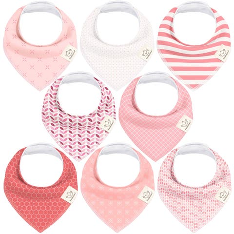 8-Pack Organic Bandana Bibs (Girl)
