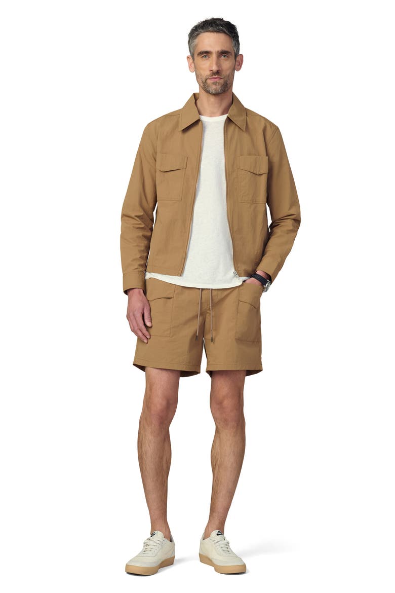 Modern Utilitarian Water Resistant Nylon Jacket, Alternate, color, WHISKEY