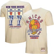Mitchell & Ness Men's Mitchell & Ness Cream New York Knicks Hardwood Classics Champions Vintage T-Shirt