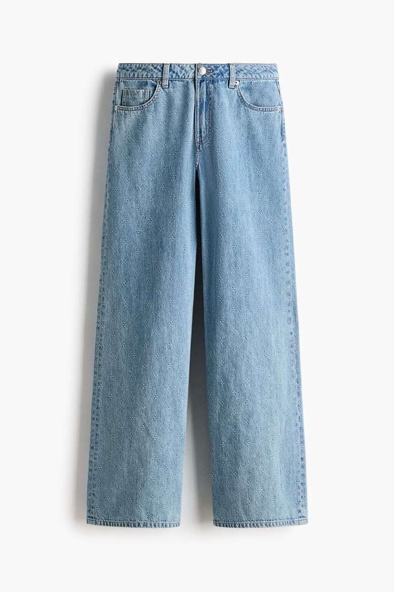 Wide High Waist Jeans, Alternate, color, Denim blue