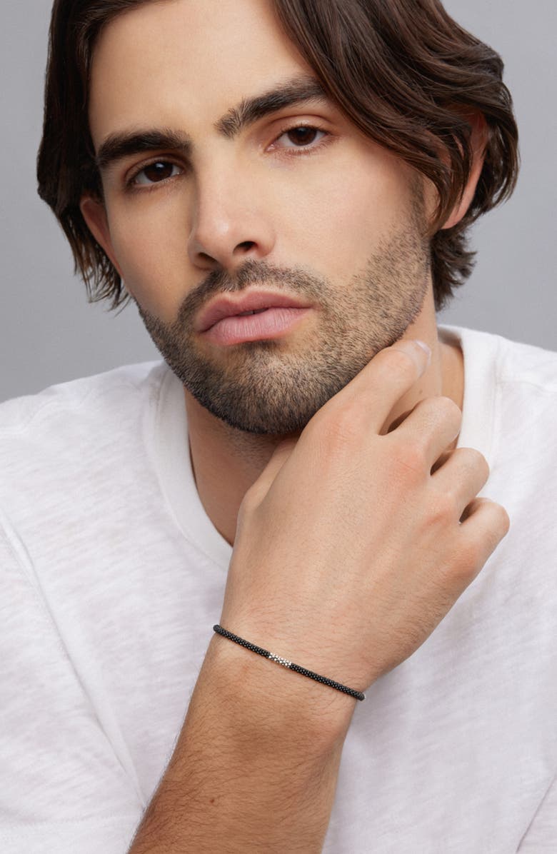 LAGOS Men's Black Caviar Three-Station Bracelet, Alternate, color, Black