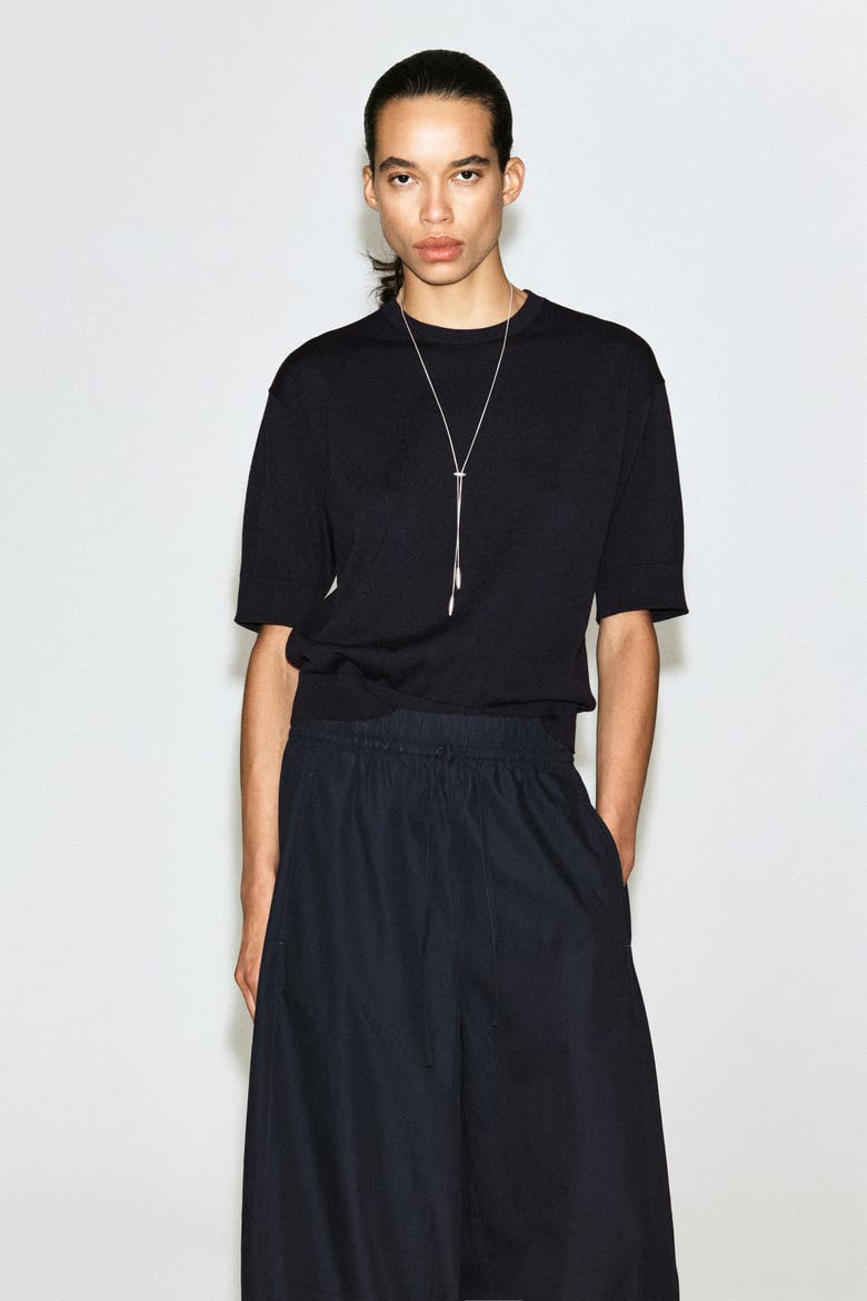 Elasticated Barrel-leg Pants, Alternate, color, NAVY