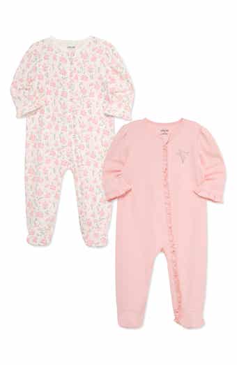 Blossoms Set of 2 Cotton Footie Pajamas