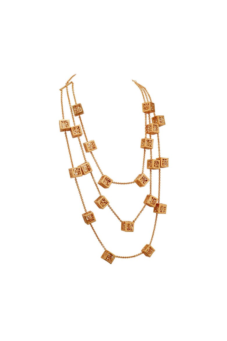 Noor Drop Necklace, Alternate, color, Antique Gold Plated