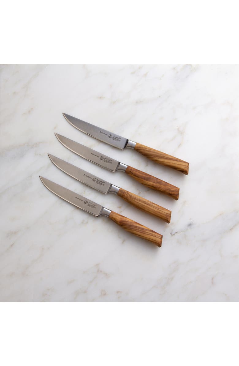 Messermeister Oliva Elite 4 Piece Fine-Edge Steak Knife Set, Alternate, color,