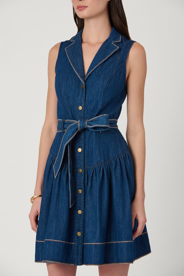 Embroidered Denim Mae Dress, Alternate, color, Denim