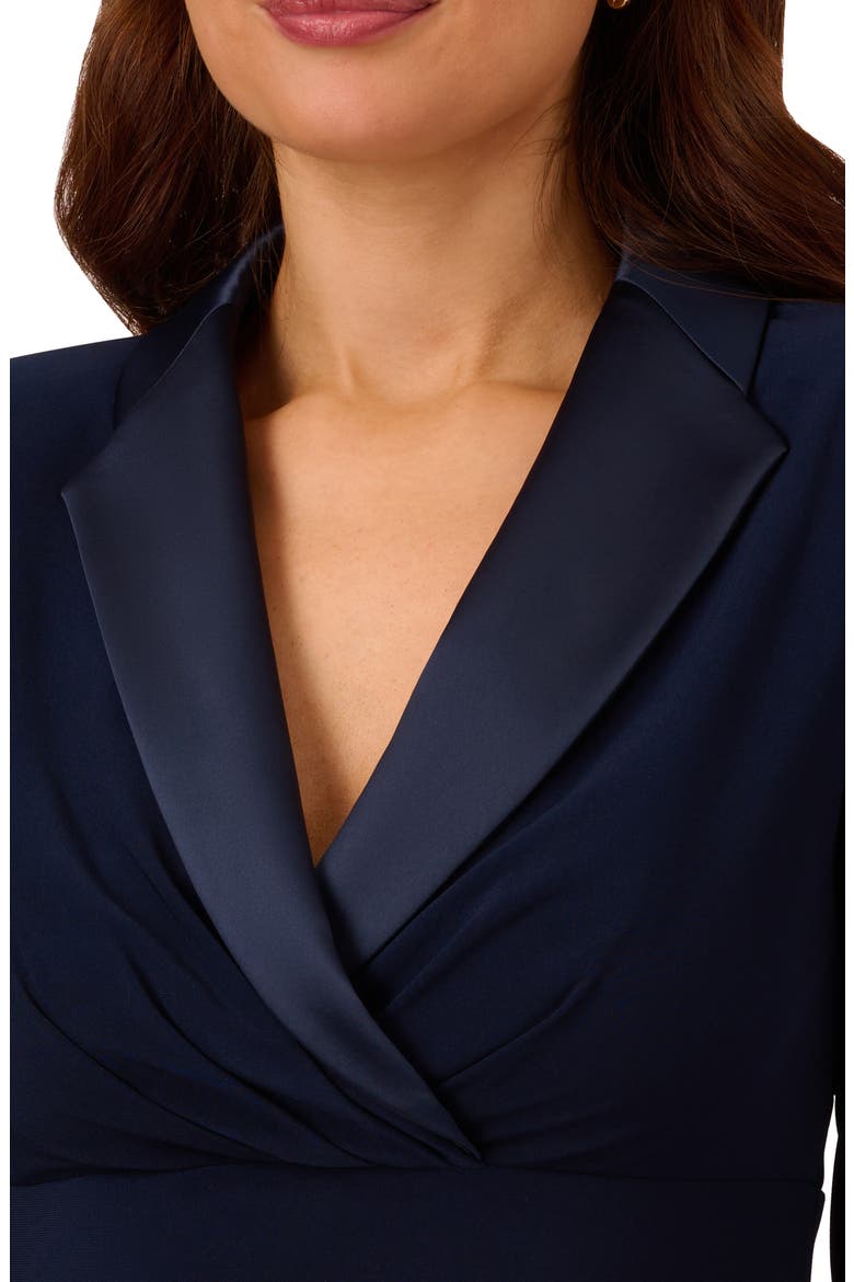 Long Sleeve Jersey Tuxedo Dress, Alternate, color, MIDNIGHT
