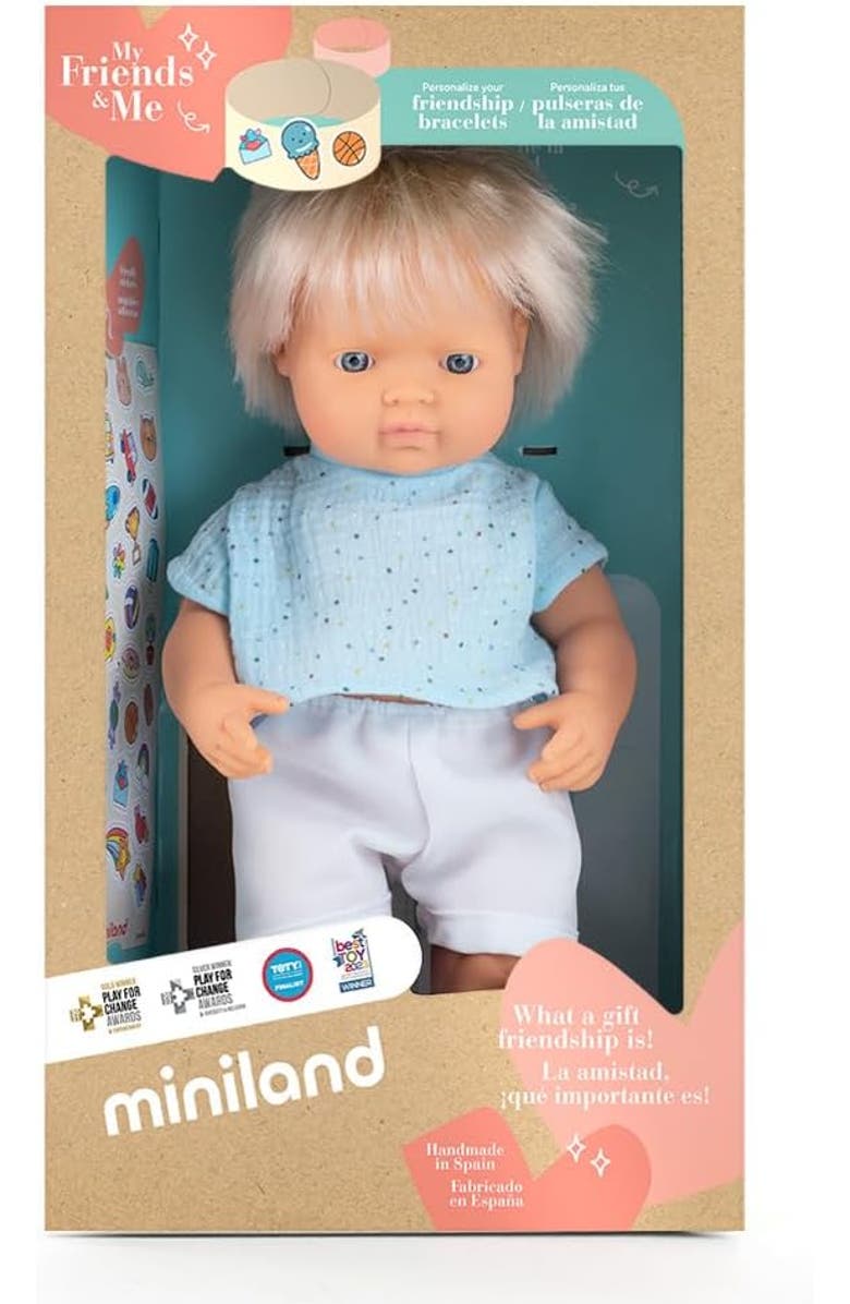 Miniland Baby Doll Blonde Boy 15'' (Box) - My Friends & Me, Alternate, color, Light Skin