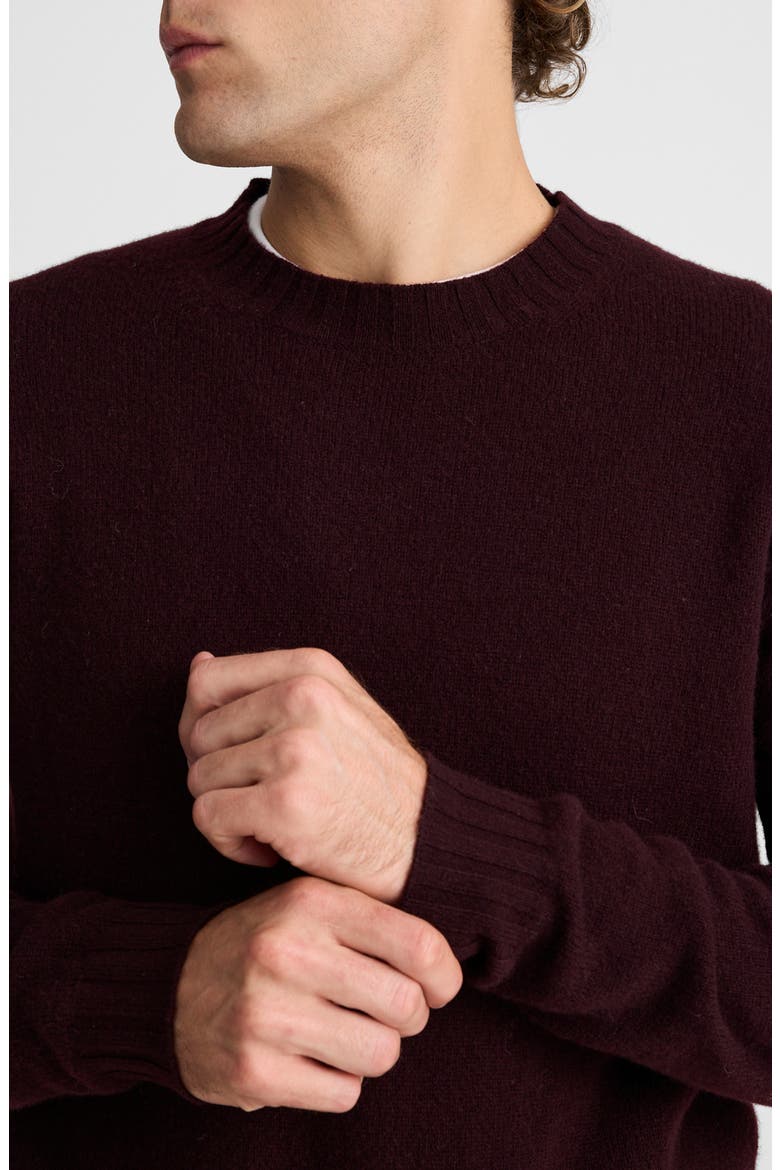 Crewneck Heritage Merino Wool Sweater, Alternate, color, DEEP WINE