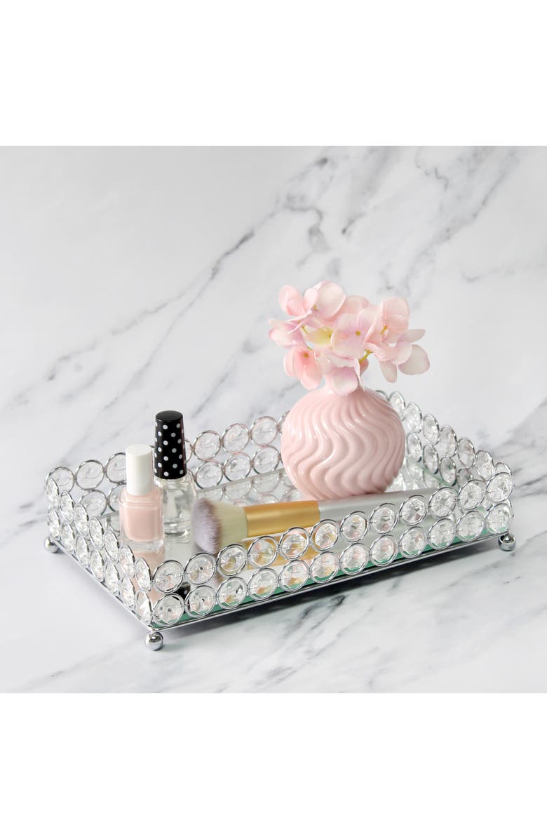 LALIA HOME Elipse Crystal Mirrored Vanity Tray, Alternate, color,