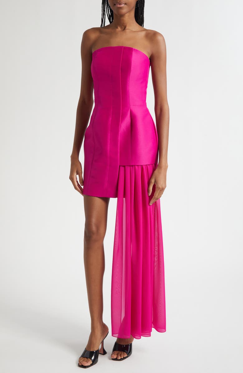 ISRAELLA KOBLA Siti Drape Strapless Cocktail Dress, Alternate, color, Fuschia