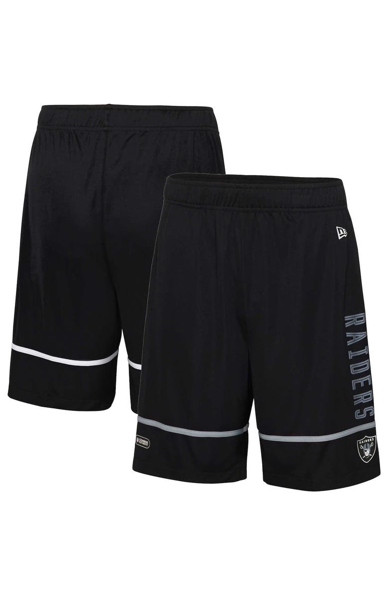 New Era Men's New Era Black Las Vegas Raiders Combine Authentic Rusher Training Shorts, Alternate, color, Black