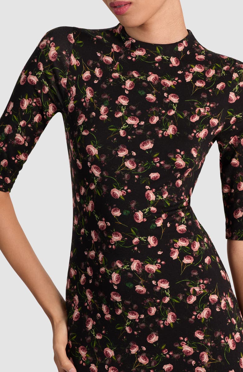 Alice + Olivia Delora Floral Body-Con Dress, Alternate, color, Fleur Frills