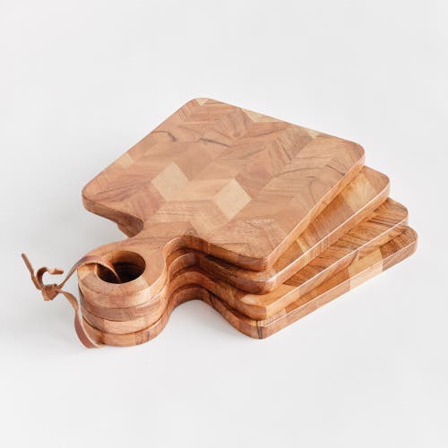 Napa Home & Garden Renata Mini Serving Board Platters Set Of 4 In Brown