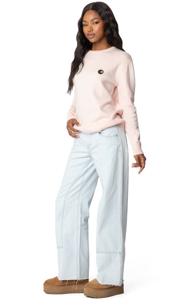 EDIKTED Magic 8 Embroidered Sweater, Alternate, color, Light-Pink