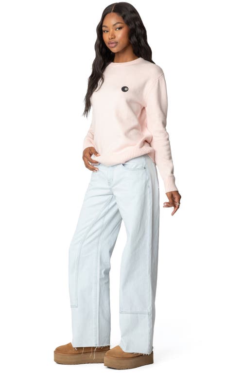 Edikted Magic 8 Embroidered Sweater In Light-pink