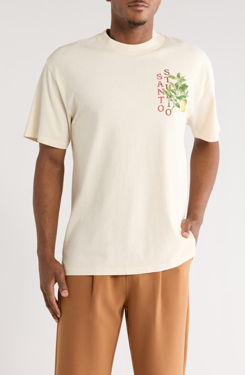 SANTO STUDIO Lemon Drappo Cotton Graphic T-Shirt, Main, color, 