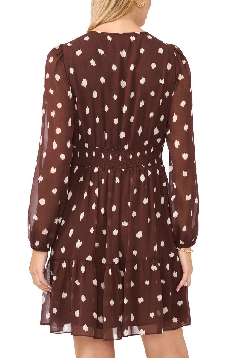 1.STATE Tiered Long Sleeve Dress, Alternate, color, Mahogany