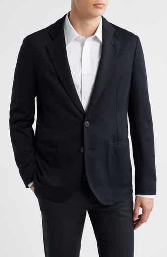 Emporio Armani Black Textured Stretch Nylon Sport Coat