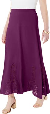 Roaman's Ultrasmooth® Fabric Lace Maxi Skirt