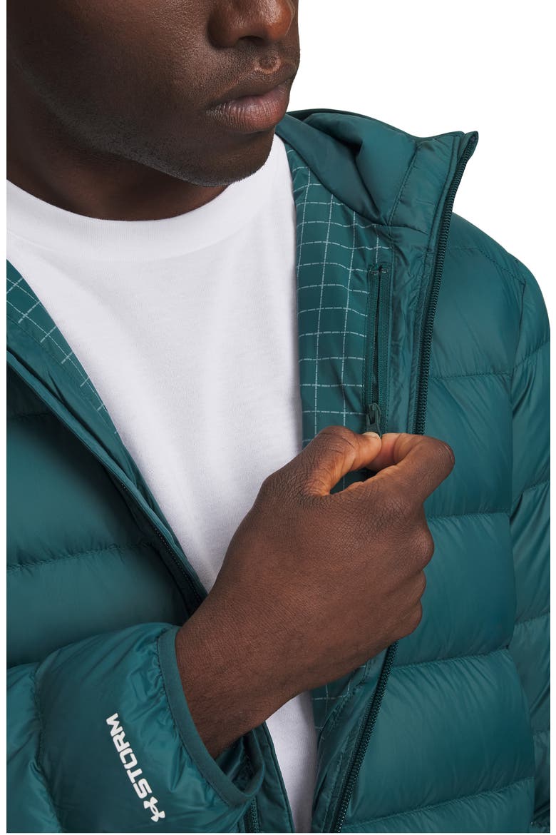 Legend Down Hooded Performance Puffer Jacket, Alternate, color, ARDEN GREEN / / WHITE