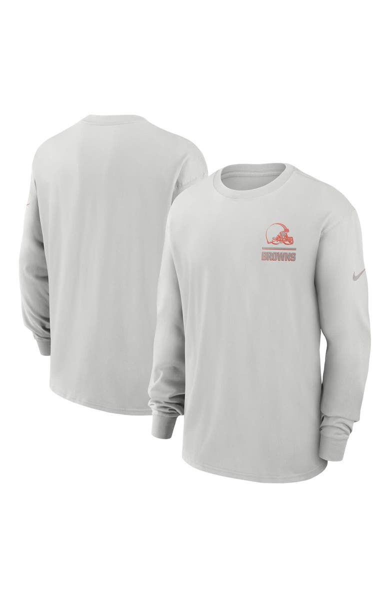 Nike Men's Nike Gray Cleveland Browns Essential Heavy Max90 Long Sleeve T-Shirt, Main, color, Gray