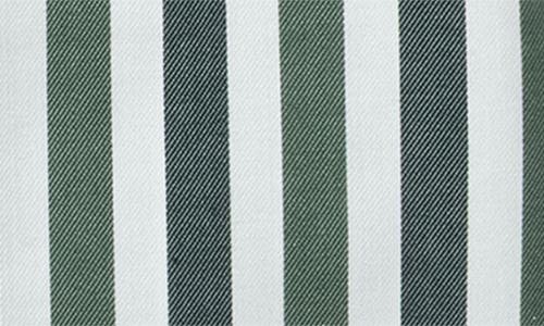 1863 By Eterna Modern Fit Stripe Non-iron Cotton Twill Dress Shirt In Green