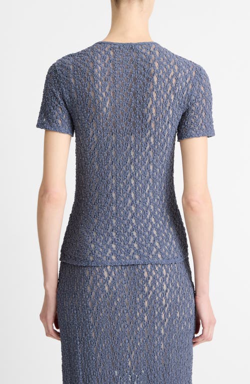 Vince Short-sleeve Floral Smocked Top In Mauve Thistle