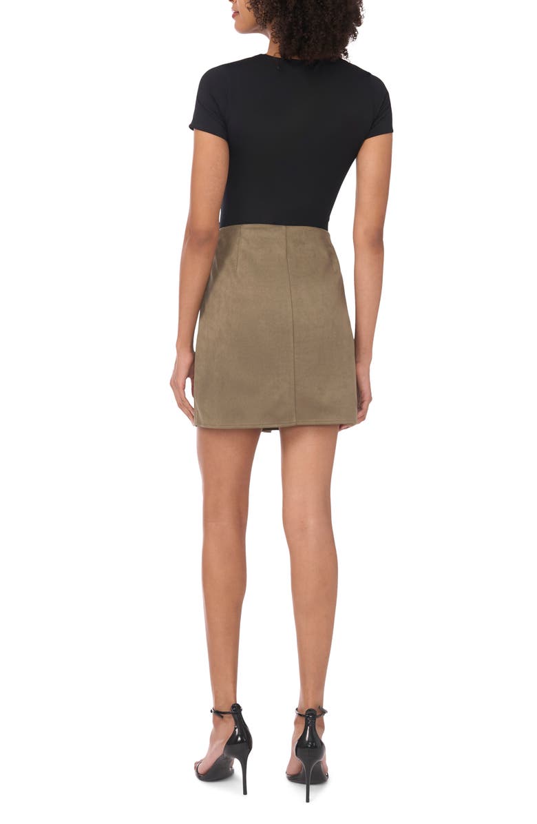 Parker Side Zip Faux Suede Miniskirt, Alternate, color,