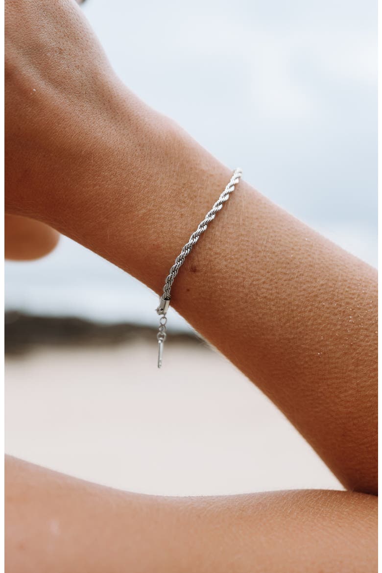 Calvi Rope Chain Bracelet, Alternate, color, Silver