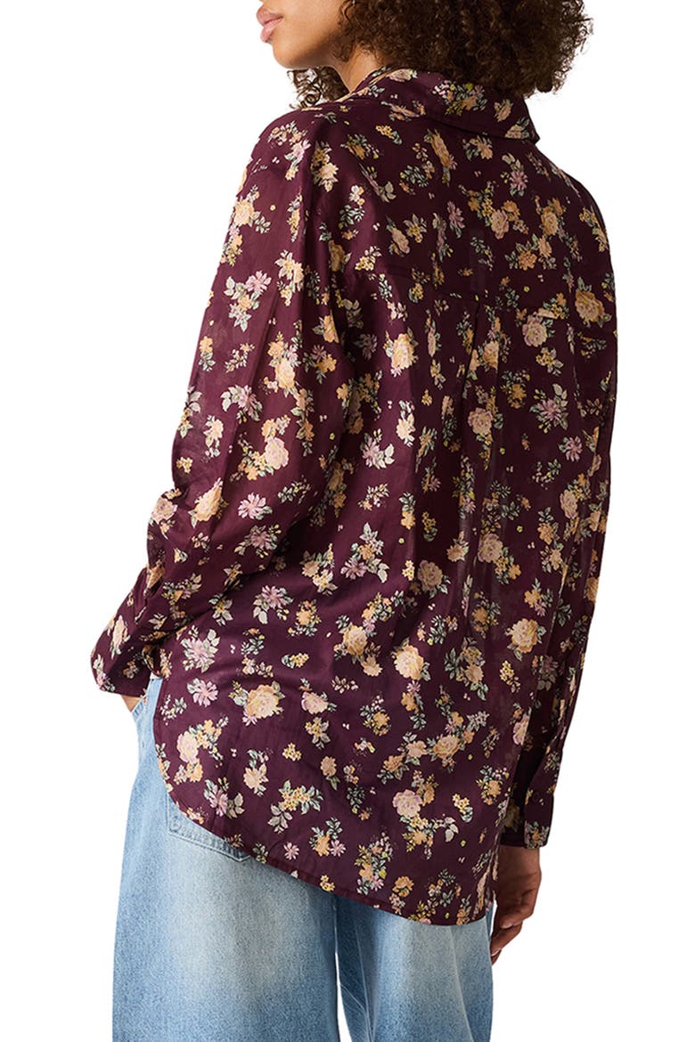 Bennete Printed Voile Shirt, Alternate, color, PORT