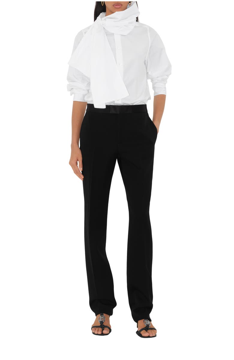 Burberry Cotton Scarf Shirt, Main, color, Optic White