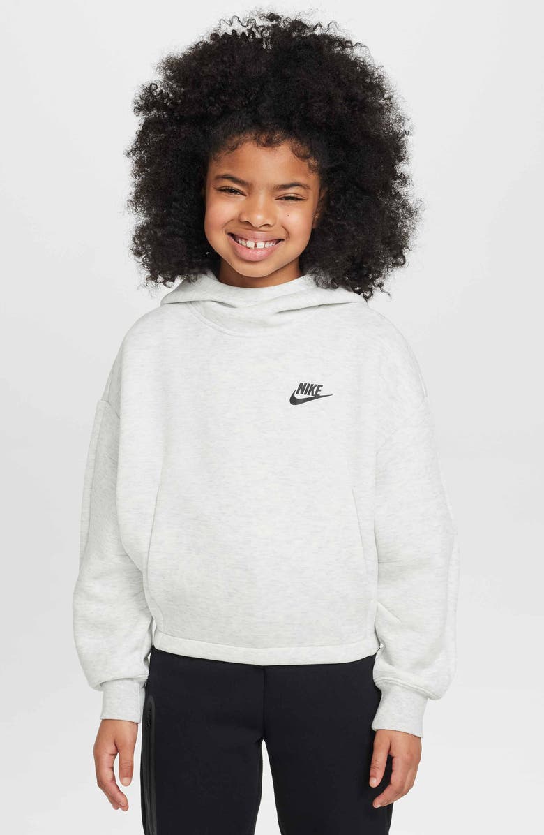 Nike Kids' Sportswear Tech Fleece Oversize Hoodie, Main, color, Light Grey/ Heather/ Black