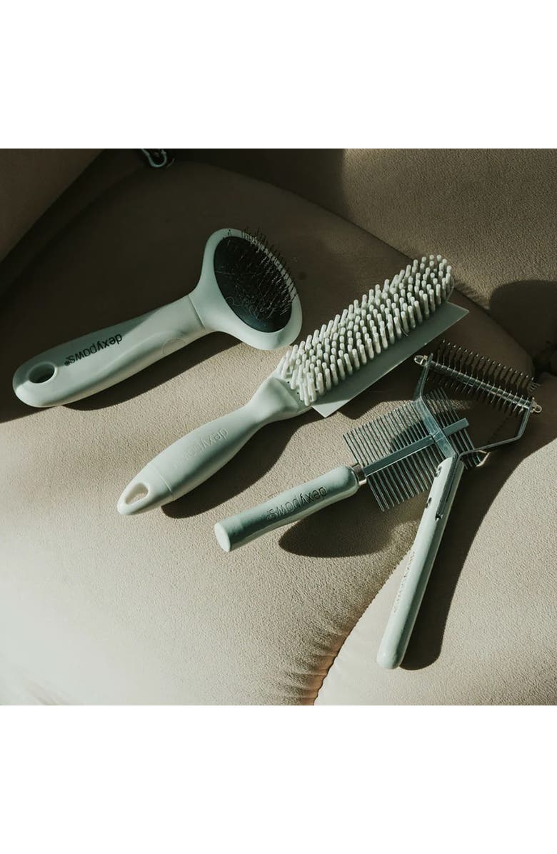 Dexypaws Pet Double Sided Deshedding Undercoat Brush, Sage Green, Dog & Cat, Alternate, color, Green