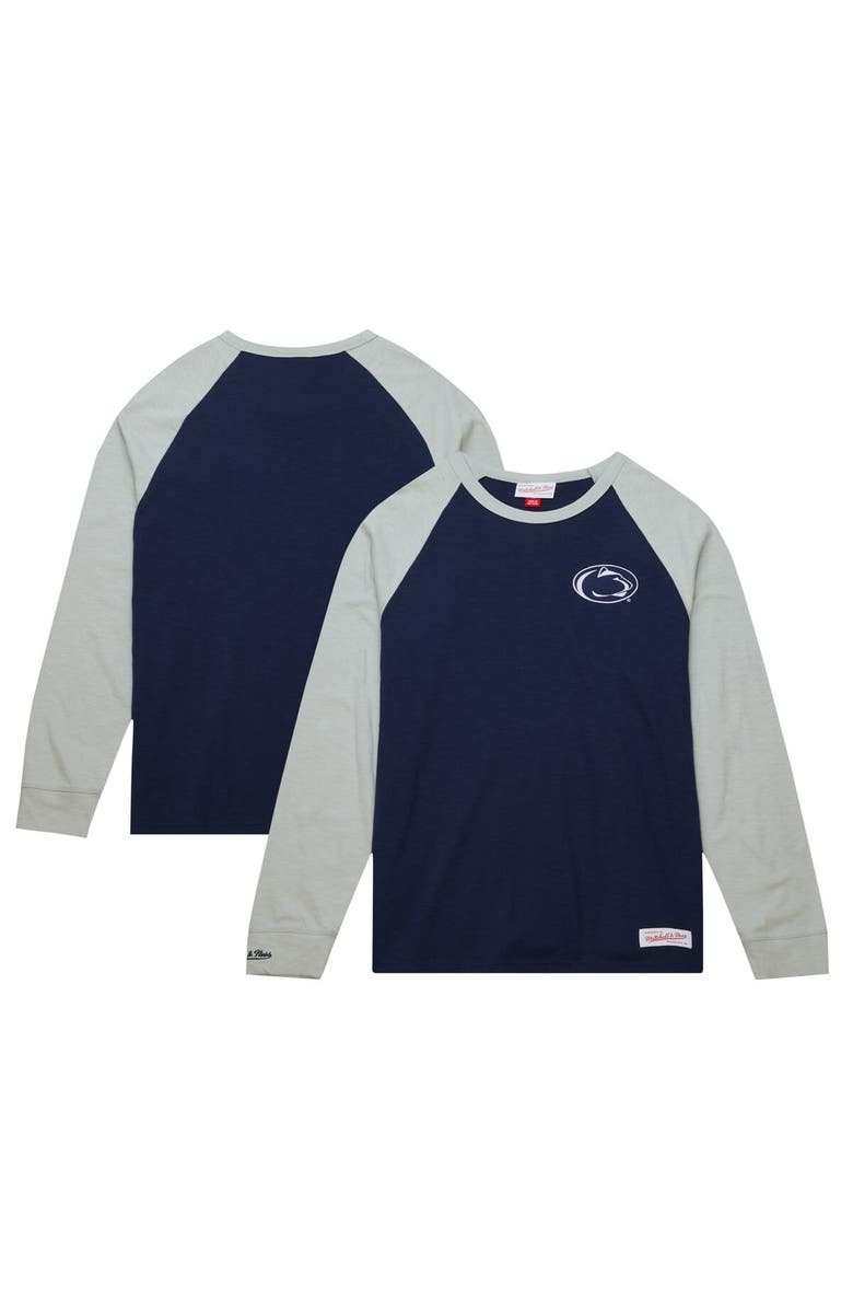 Mitchell & Ness Men's Mitchell & Ness Navy Penn State Nittany Lions Legendary Slub Raglan Long Sleeve T-Shirt, Main, color, 