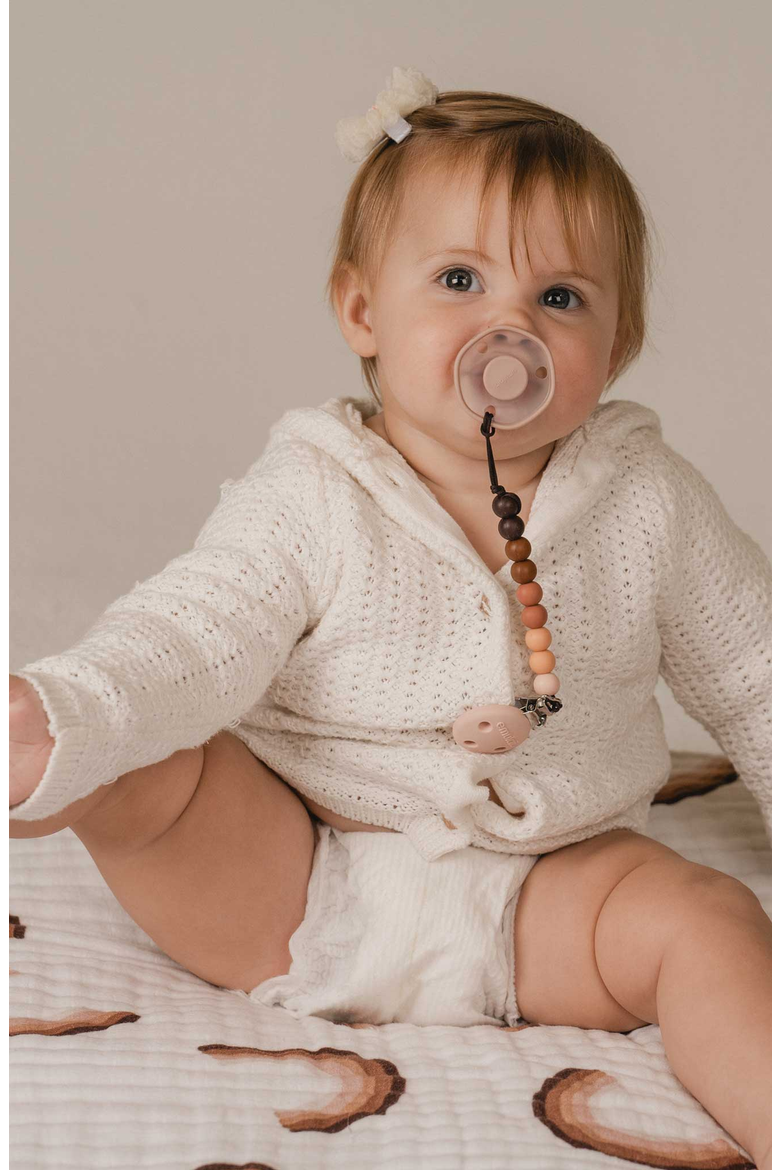 Secure Beaded Pacifier Clip, Alternate, color, Gradient Brown and Peach
