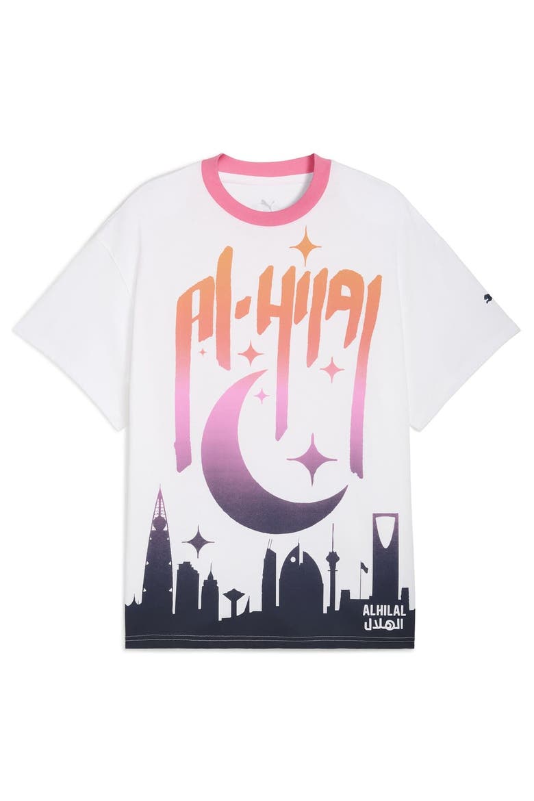 Men's Puma White Al Hilal 2025 FIFA Club World Cup Hoops T-Shirt, Alternate, color, White