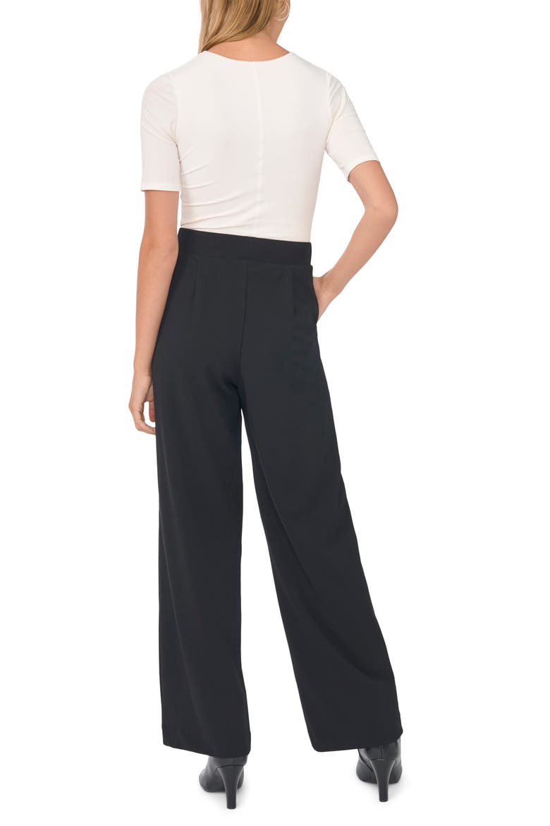 Pintuck Wide Leg Pull-On Pants, Alternate, color, RICH BLACK