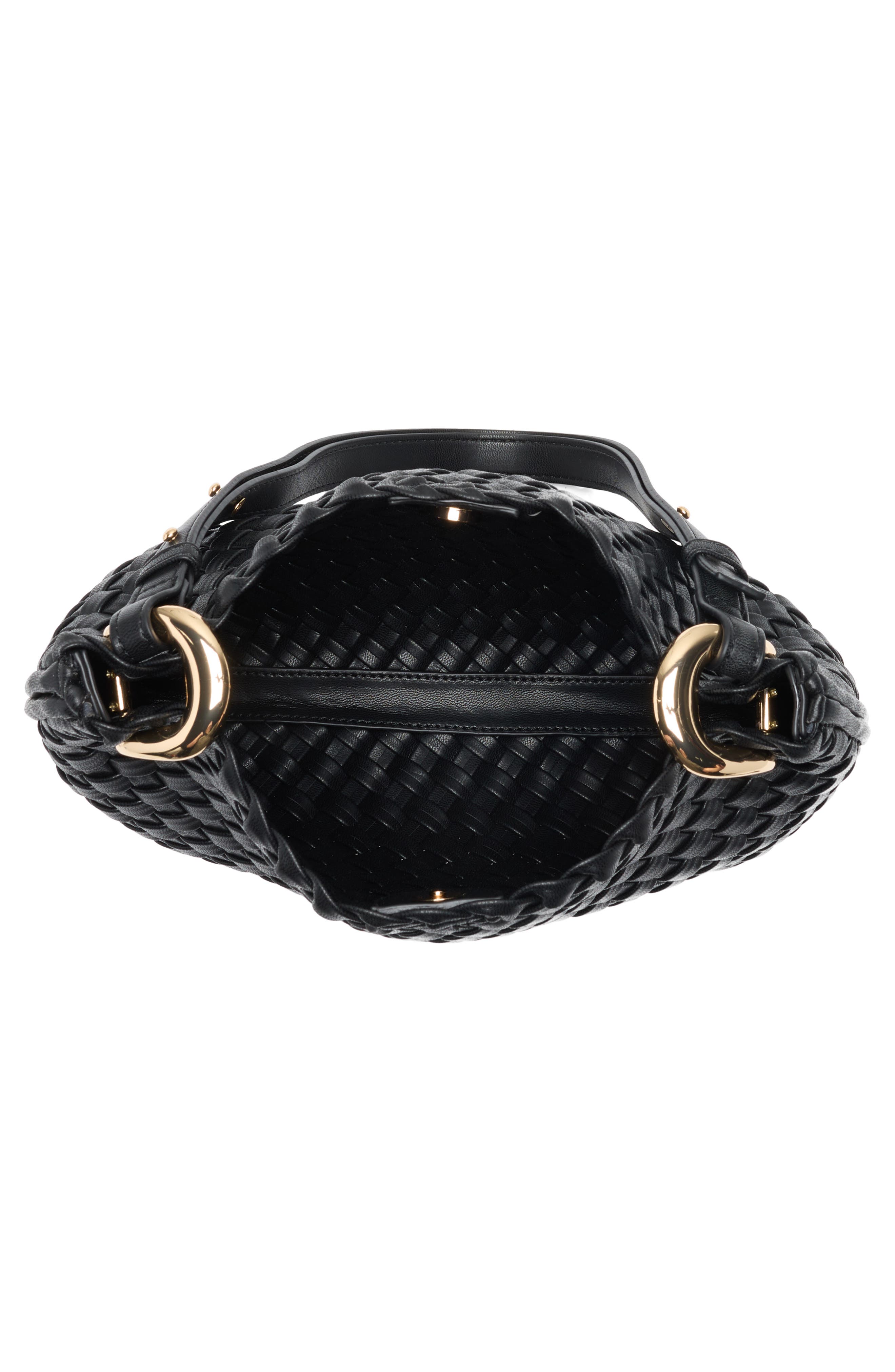 URBAN EXPRESSIONS HANDBAGS Woven Hobo Shoulder Bag, Alternate, color, Black