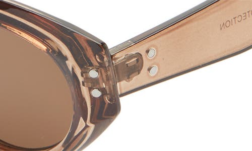 Bp. 50mm Oval Sunglasses In Clear Brown
