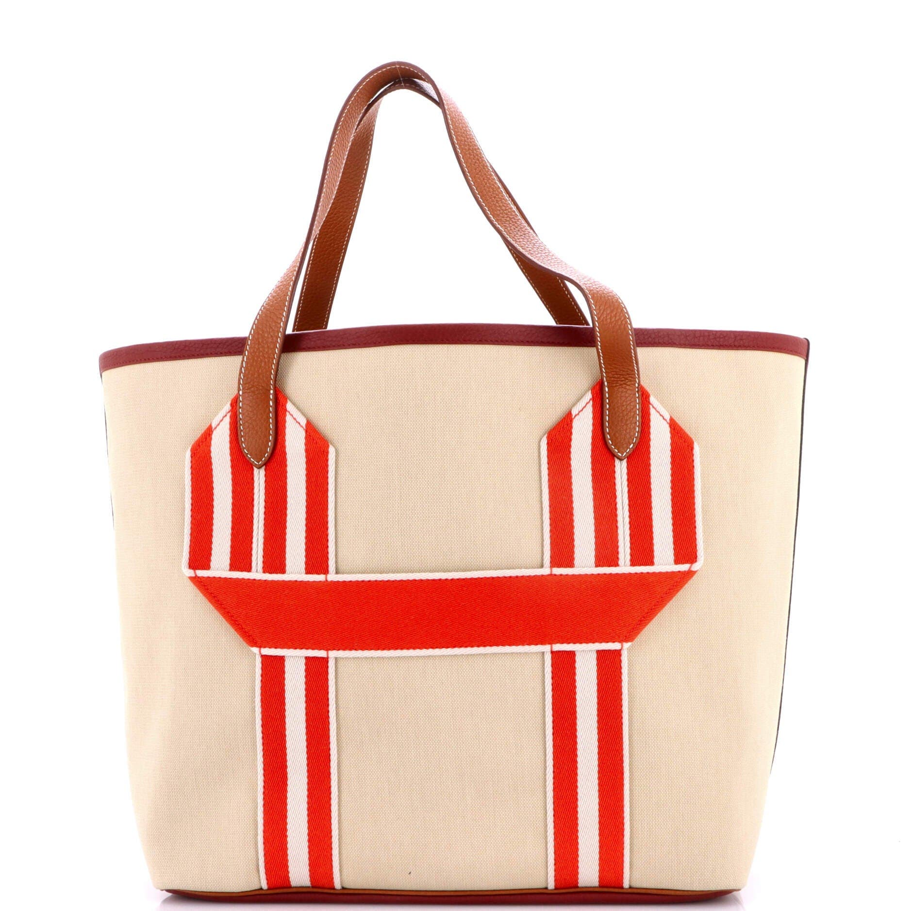 Pursangle Tote Canvas with Leather, Main, color, Beige