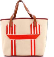 Pre-Owned Hermes Pursangle Tote Canvas with Leather