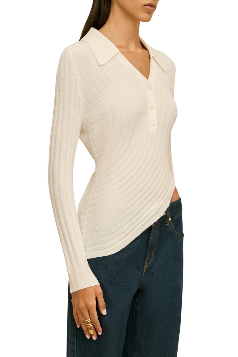 Mattea Ribbed Wool Blend Top, Alternate, color, OFF WHITE