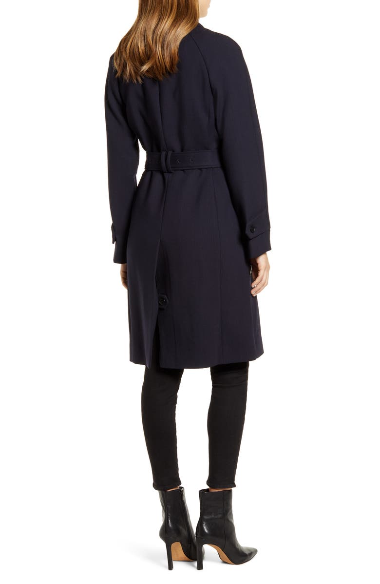 Cole Haan Signature Wool Blend & Leather Coat, Alternate, color, 